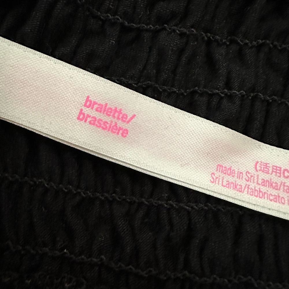 PINK Victoria’s Secret Smocked Bralette in Black Size Medium Women’s - Picture 11 of 17